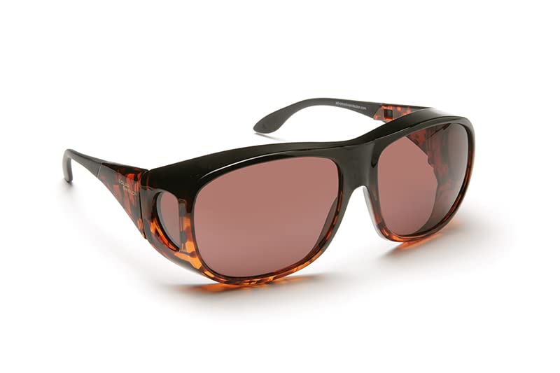 Eschenbach Solar Shield Plum Filtered UV Protection Sunglasses - Fit Over, Polycarbonate, Blocks 100% UVA/UVB Light, Ideal for Reading and TV, Available in Small, Medium (Oval), and Large Sizes