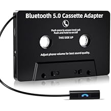 Car Audio Bluetooth 5.0 Cassette Receiver,Cassette Bluetooth Adapter for Car Tape Player, Hands-Free Calling, Stereo Two-Channel, Compatibility with Smartphones, Tablets, MP3, Black