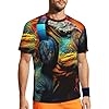 Tamiger Chameleon Listen Music Print Men's Short Sleeve Mesh T Shirt Breathable Athletic Gym Running Daily Casual Black #5