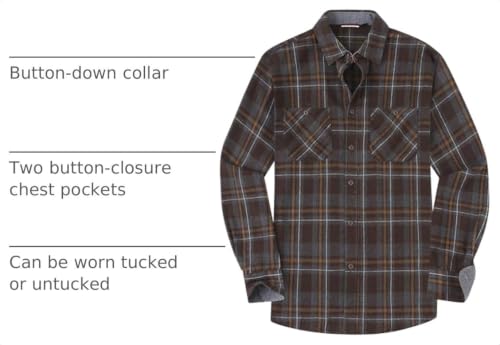 Image of Alex Vando Mens Button Down Regular Fit Long Sleeve Casual Flannel Shirts