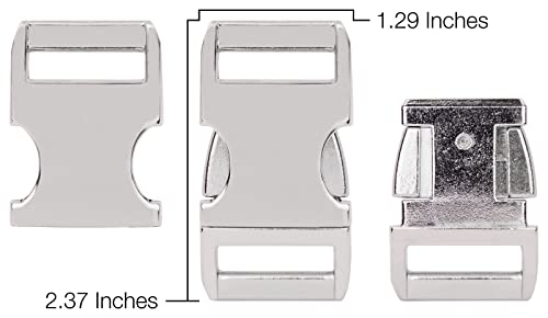 5 - 1 Inch Contoured Aluminum Side Release Buckles #TOP1