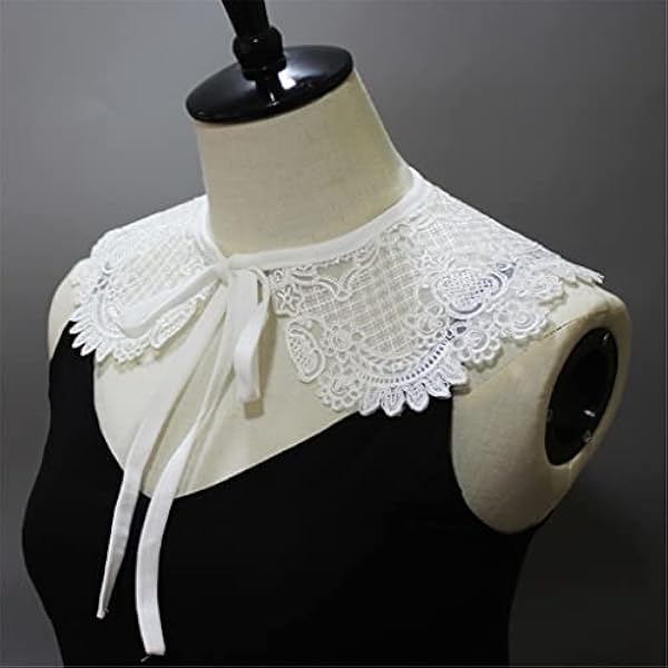 n/a Ricamo trasparente False Collari bianchi Collari rimovibili Collari Testher Chiusura Adornamento abito All-Match (Color : A, Size : One size)