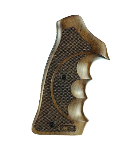 MBT GRIPS Aptus Competition Wooden Grip for Taurus Large Frame Revolvers, Textured Surface, Brown