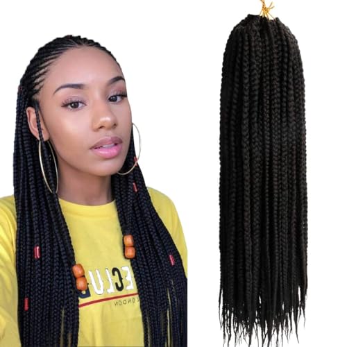 (6Packs, 45.7cm) Senegal Box Crochet Braid Hair Tresses Sénégalaises Twist 3X Crochets Tresses Synthétiques Tresses Extensions Cheveux 20 Brins/pack (18...