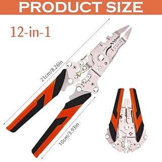 LIUYIDM Pince a Dénuder Automatique Avec Testeur de Tension Denudeur Cable Electrique Pince à Dénuder Multifonction 9 en 1 Pince a Denuder Electricien Pince Coupante, pour Serrer Couper les Fils