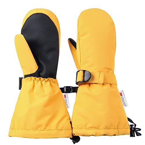 Ami&Li Tots Snow Ski Winter Mitten Gloves Waterproof For Baby Kids Toddler Boys Girls Warm Sherpa Fleece Lined With Long Cuff #TOP15