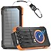 56800mAh Solar Powerbank, Wireless Power Bank groß mit 4 Kabeln, 30W PD Schnellladefunktion, 6 Ausgänge, Taschenlampen, Power Bank große Kapazität für Camping, Outdoor, Phone, Tablets (Orange)