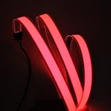 RioRand 1M 3ft Red Neon Glowing Strobing Electroluminescent Robbin El Tape belt