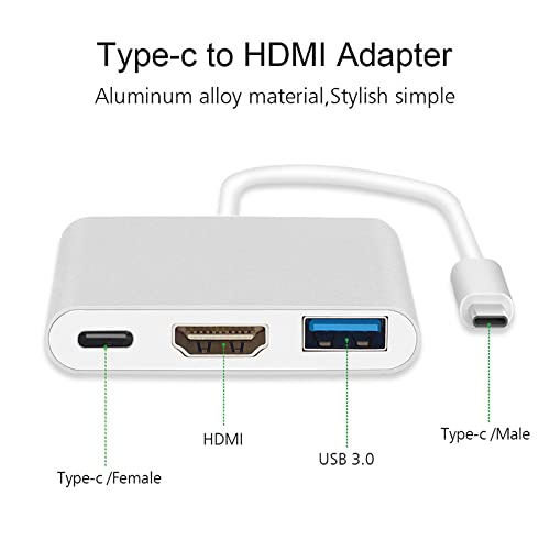 Type C To Hdtv/Usb 3.0/Pd 3 In 1 Docking Station For Computer Laptop To Display Projector Hub Docking Station 4K Hdm1/Usb/Pd, Silver, Sc-2005 #TOP3