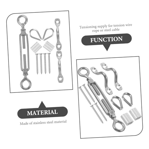 Gatuida 3pcs Tensores de Acero Inoxidable para Cable, Ajustables con Tuerca de Bloqueo, Resistentes a la Corrosión para Barandilla y Aplicaciones de Tensión miniatura 6