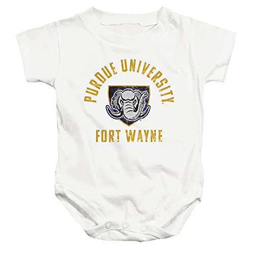 Purdue University Fort Wayne Official Mastodons Logo Unisex Infant Snap Suit for Baby,White, 6 Months