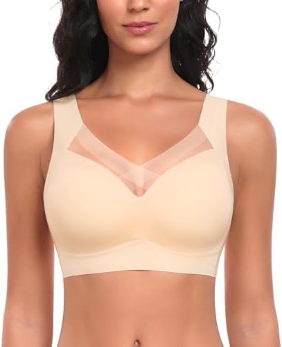 Damen BH Ohne Bügel Nahtloser Bequemer BH Weicher Glatter BHS Bustier Bügelloser BHS Komfort Soft Bra T-Shirt Bralette Gepolsterter