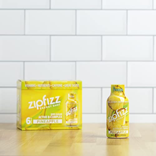 Zipfizz 2Oz Energy Shot - Pineapple Flavor | Hydrating Electrolyte Drinks W/Liquid B12, Caffeine, Ginseng, And Vitamins | Low Carb, Gluten Free, Sugar Free Energy Drink (6 Pack) #TOP2