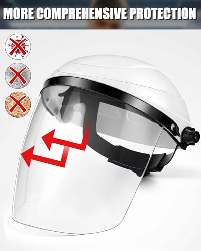 Image of Tellegloww 4 Pack Clear Face Shield for Grinding Cutting, Impact Resistant