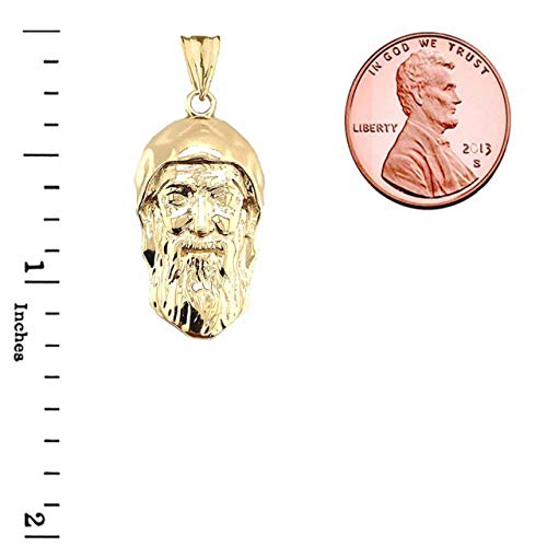 Certified 10K Yellow Gold Saint Charbel/Sharbel Catholic Patron Pendant Necklace, 22" #TOP2