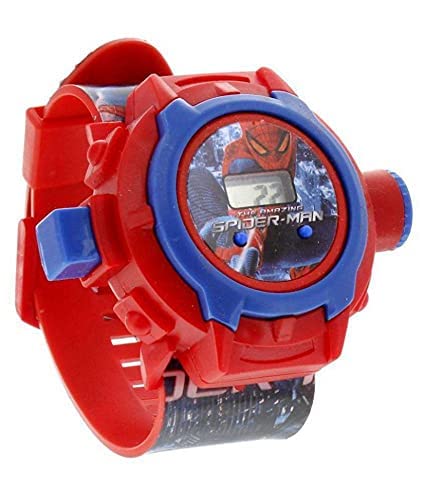 ARTLABEL Cartoon Character Automatic Projector Wrist Watch with Led Light Digital Display for Kids Boys & Girls with 24 Images Best Birthday Christmas Gifts (Spiderman) (Color May Vary)