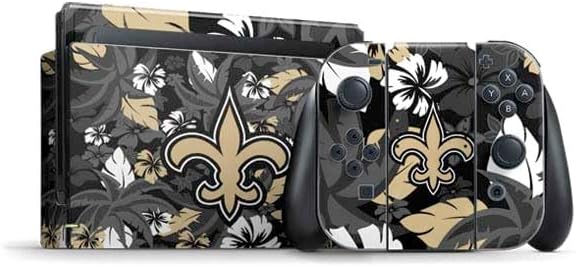 Skinit Decal Gaming Skin Compatible with Nintendo Switch Bundle - Officially Licensed NFL New Orleans Saints Tropical Print Design