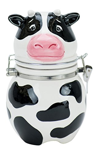 Boston Warehouse Udderly Cow Hinged Jar, Hand Painted Ceramic
