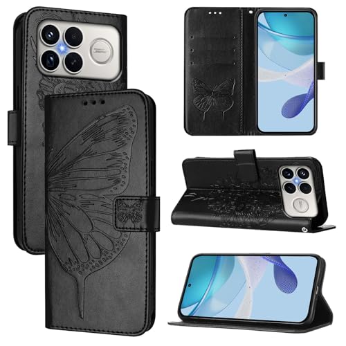 �X�}�z�P�[�X �Ή��@�� for Xiaomi Poco F8 Ultra 5G,�Ή��@�� for Redmi K90 Pro Max 5G �t���b�v�X�^���h [PU���U�[+�V�F��] �J�[�h�X���b�g �}�O�l�b�g�N���X�v Black