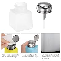 sourcing map Lösemittel Alkohol Spender 100ml(3.4oz) Drückbare Flüssigkeit Spender Pumpe mit Dichtung Edelstahl Deckel für Aceton Reiniger Poliermittel Entferner Weiß – Ansicht 5
