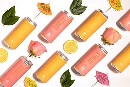 Surely Non-Alcoholic Coconut Passion Fruit Rosé Sparkling Spritz | Gluten-free, Vegan, Low Sugar & Low Calorie | 4-Pack