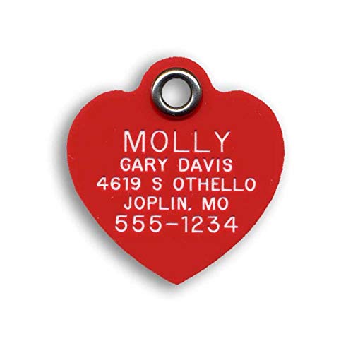 red heart dog tag
