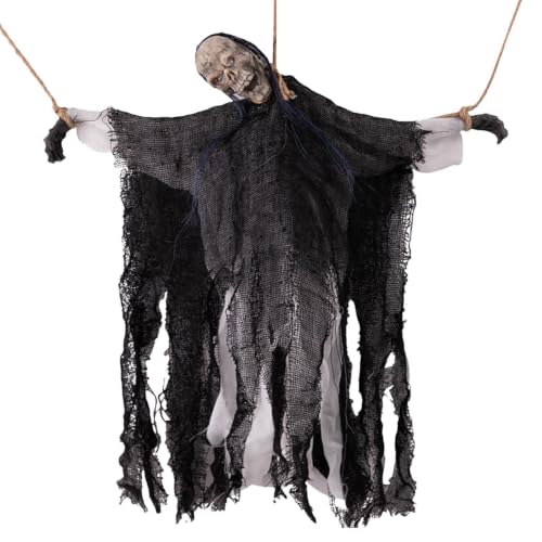 Fantôme d'halloween oscillant et squelette effrayant pour décoration extérieure