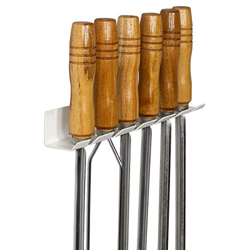 Suporte Para 6 Espetos de Parede Branco