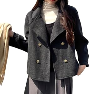 [ｉｎｏｔｅｎｋａ] コート レディース ショート丈 チェスターコート カジュアル アウター 無地 着痩せ ジャケット 防寒 暖かい きれいめ 通勤 春秋冬 黒