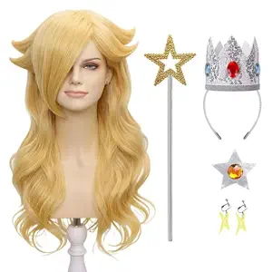  6PCS Blonde Princess Wig for Women Costume Cosplay Halloween FE051