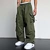 Mens Baggy Cargo Pants Loose Fit Multi-Pockets Str... #2