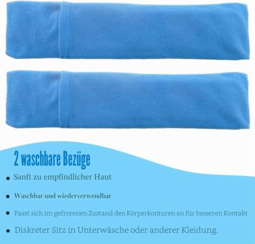 Dammkühlkissen, Postpartale Kühlakkus mit Gelperle, Eisbeutel Kältetherapie für Frauen nach Schwangerschaft und Entbindung, 2 Eisbeutel und 2 Abdeckungen (Blau)
