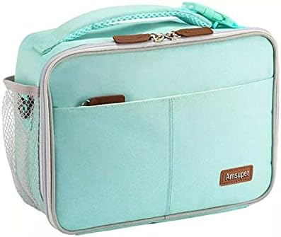 Lunch Bag with Adjustable Straps Bento Box Tote Shoulder Bag Food Grade Aluminum Foil Lining Keeps Bentos Warm and Drinks Cold,  Suitable for Office Workplace, Travel, Picnic, Beach