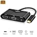 Produktbild USB C zu HDMI + VGA Audio Adapter, USB Typ C (Thunderbolt 3 kompatibel) zu HDMI 4K + VGA Video Converter Schwarz