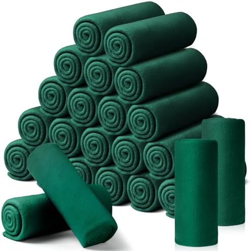 24 Packs Fleece Throw Blanket Soft Lightweight Fleece Blanket Warm Cozy Throw Bulk Blanket for Bed Couch Sofa Home Office Wedding Gifts Suitable for Seasons, 50 x 60 Inches (Turquoise Green)
