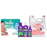 Baby Care Bundle of Pampers Baby Wipes + Dreft Baby Laundry Detergent Liquid + Aussie Kids Hair Care Set
