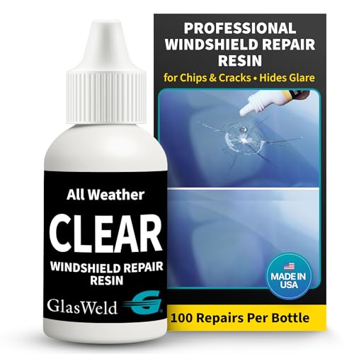 GlasWeld Windshield Repair - Professional Liquid Glass Repair Resin - Ideal for Rock Chips and Crack Damage - Premium Results - Warm Weather Clear