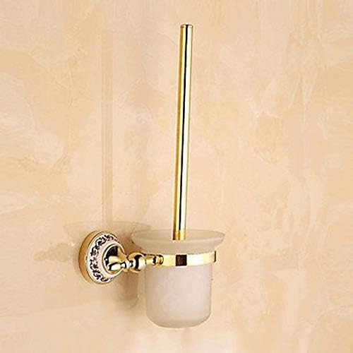 Plastic Bathroom Toilet Bowl Plunger Set with Lift & Lock Cover, Compact Discreet Freestanding Storage Caddy with Base, Sleek Design - Heavy Duty - Bronze image 2
