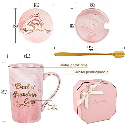 DONGSHANGIFT Beste Oma Tasse Kaffeebecher Geschenk-Set für Mütter und Oma 420ML
