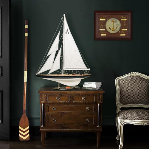 SAILINGSTORY Wooden Sailboat Decor Ship Model Yacht Rainbow