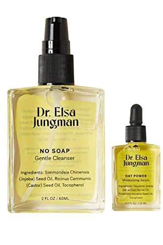 Dr. Elsa Jungman No Soap Facial Cleanser and Oat Power Face Serum for Combination to Oily Skin