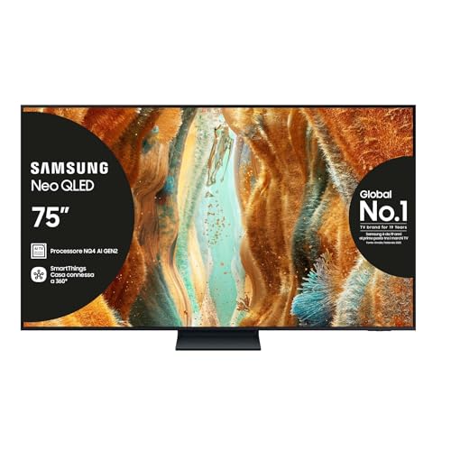 Samsung Neo QLED 4K Vision AI Smart TV 75'' QE75QN74FATXZT Mini LED, NQ4 AI Gen2 Processor, 4K AI Upscaling,Motion Xcelerator 144 Hz, Tecnologia Quantum Matrix Slim, OTS Lite, AirSlim Design, 2025