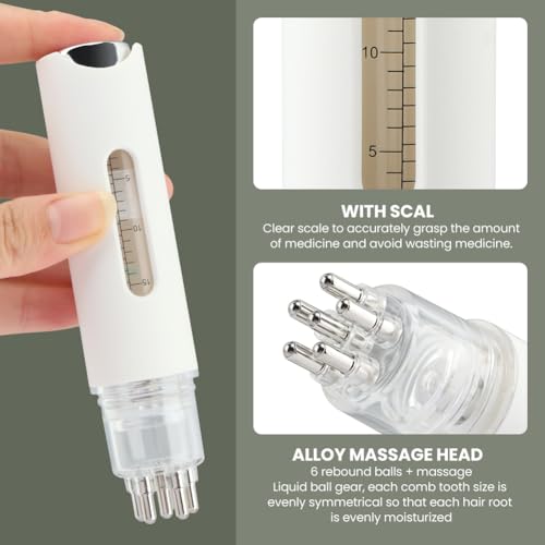Kakalote Aplicador de óleo de cabelo e aplicador de óleo de couro cabeludo, 15 ml com escala, massag