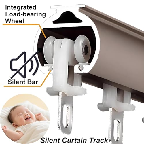 Tringle murale silencieuse en aluminium Curt S noir 100 cm extensible