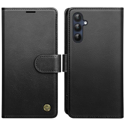 AIMOYU for Samsung Galaxy A16 5G/4G Case, Flip Wallet Leather Case with [4 Card Slots] [Kickstand] [RFID Blocking] Magnetic Protective Shockproof Cover for Samsung A16 Case - Black