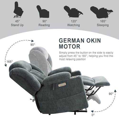 Sillón reclinable pliable azul con masaje miniatura 5