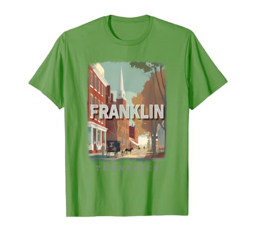 Franklin Tennessee TN Historic Charm SD398 T-Shirt, Men, Grass Green, Small