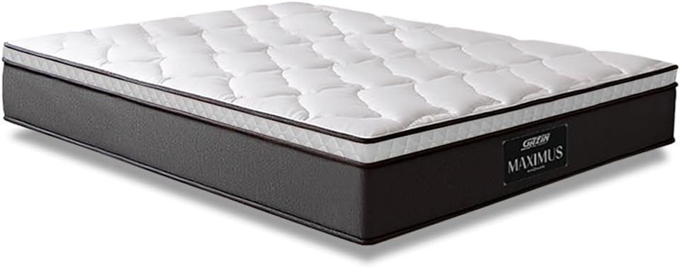 Colchão Casal Molas Ensacadas Pillow Top Maximus 138x188x24cm Cinza/Branco Gazin - Suporta até 120Kg por Pessoa