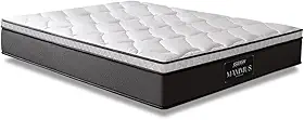 Colchão Casal Molas Ensacadas Pillow Top Maximus 138x188x24cm Cinza/Branco Gazin - Suporta até 120Kg por Pessoa