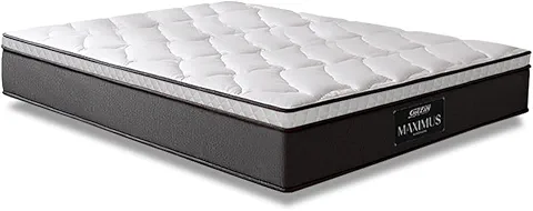 Colchão Casal Molas Ensacadas Pillow Top Maximus 138x188x24cm Cinza/Branco Gazin - Suporta até 120Kg por Pessoa